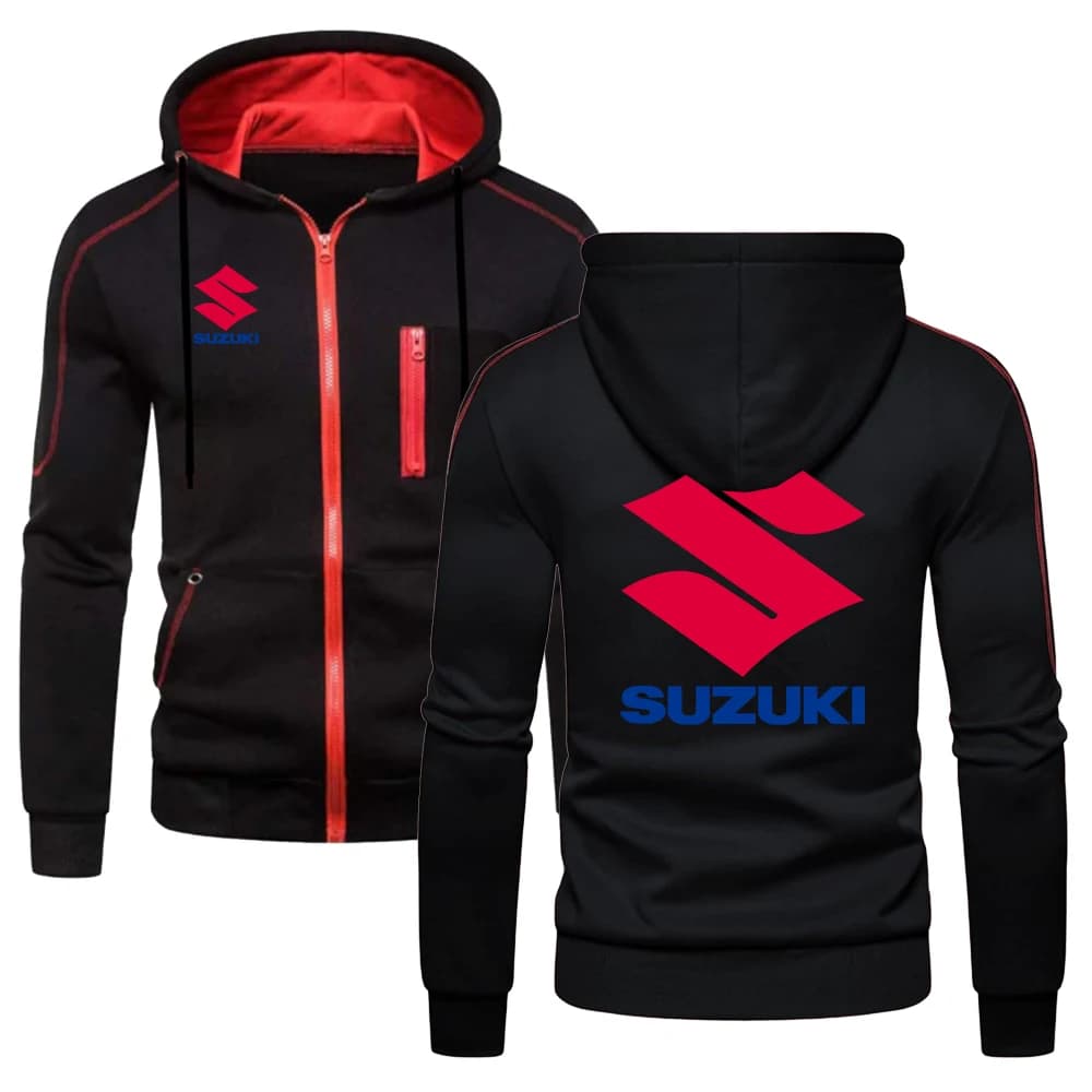 Sweat à capuche zippé pour homme avec logo Suzuki Racing Motorcycle Team, printemps automne, sweat-s