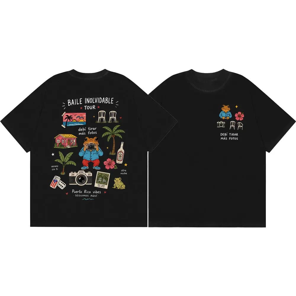 T-shirt Rapper Bad Bunny Debi Tirar Mas Fotos DTMF Album Merch T-shirt Homme Femme Vêtements Mode Hi