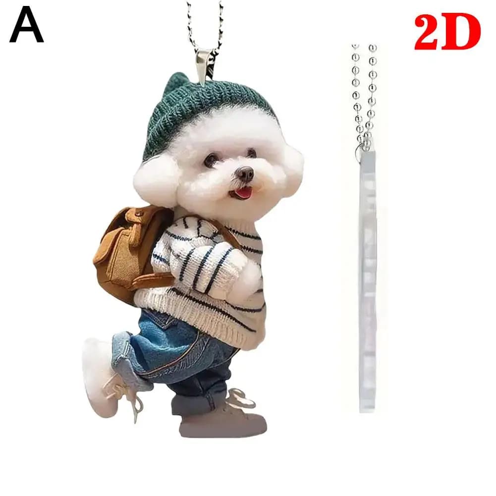 Pendentif de rétroviseurs pour chiot créatif, ornements de voiture, accessoires de décoration de voi