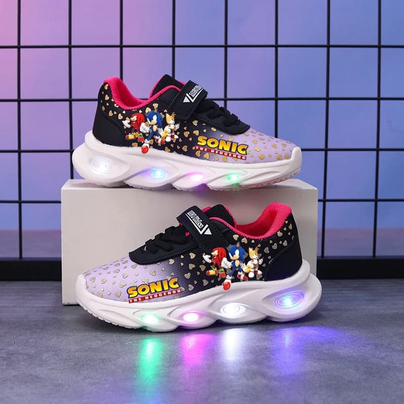 Baskets lumineuses Sonic : Nouvelles baskets LED pour étudiants, chaussures décontractées brillantes