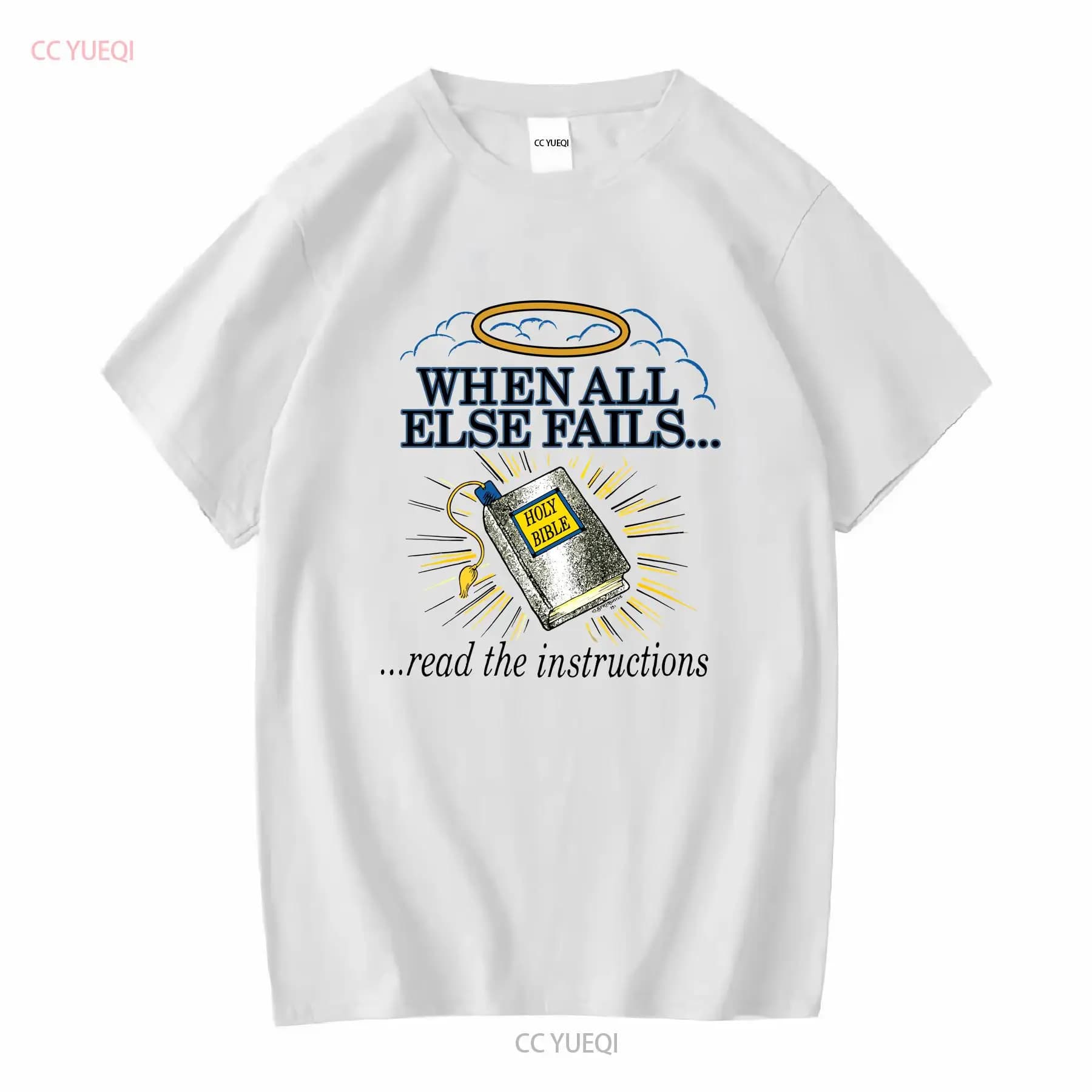 T-shirt vintage années 90 « When All Else Fails Read The Instructions Holy Bible Jesus » XXL, manche