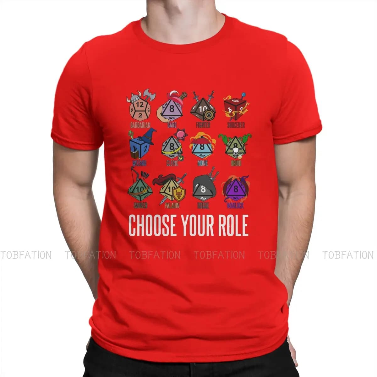 DnD personnage classe Hit dés t-shirt Homme hommes Streetwear Blusas ample coton t-shirt pour hommes