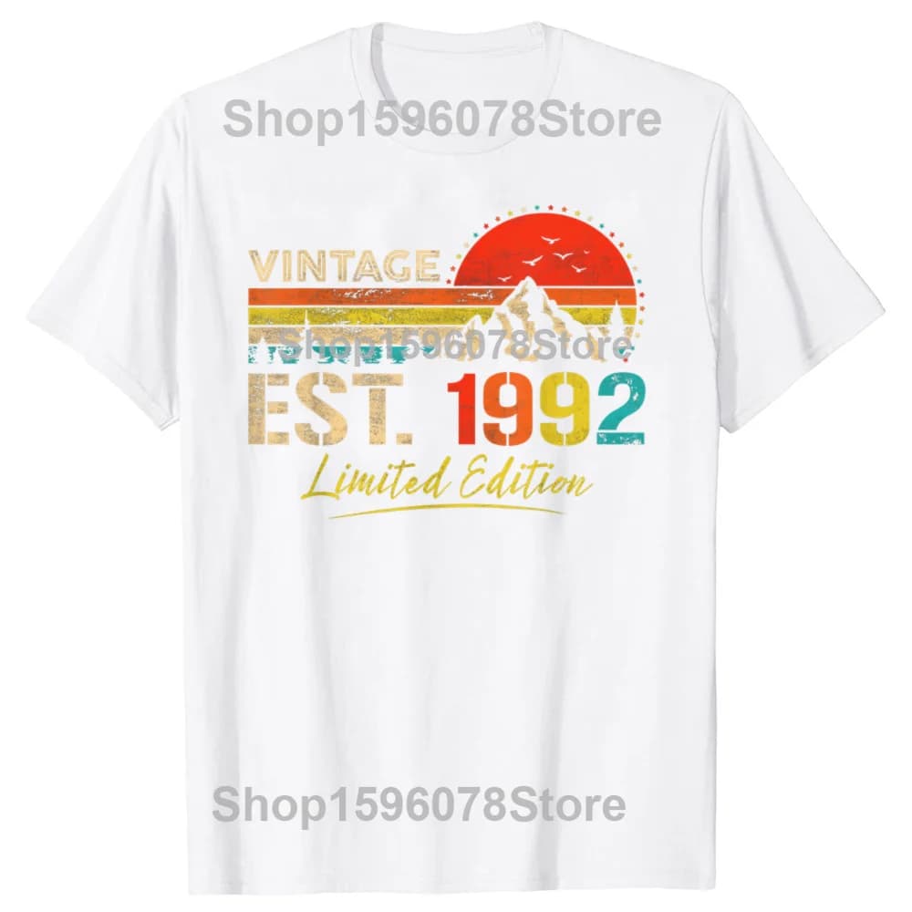 T-shirt vintage Est 1992 édition limitée, style streetwear classique 1992, humoristique, coupe ample