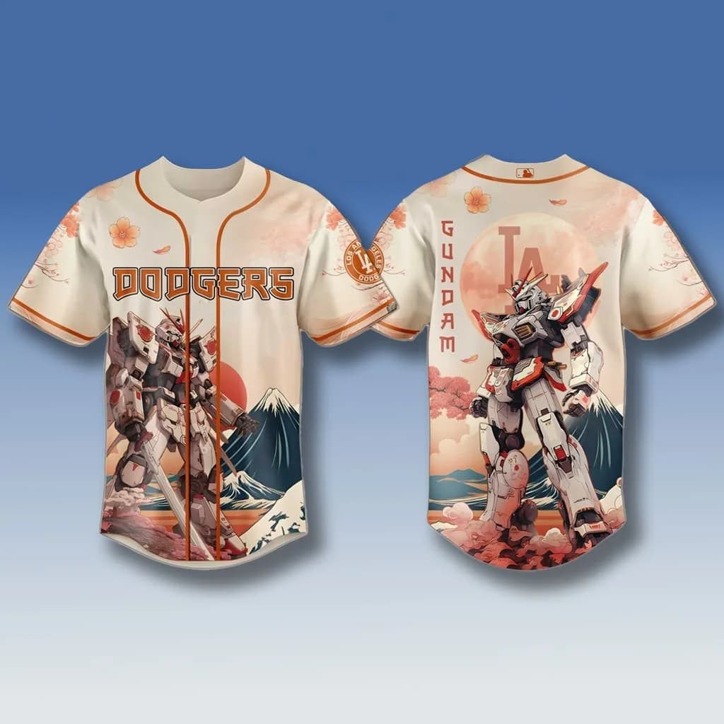 Nouveau maillot de baseball 2026 « Los Angeles Dodgers X Gundam Collaboration » – Convient aux enfan