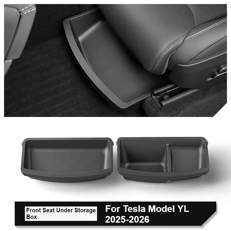 Accessoires intérieurs pour Tesla 2026 Model YL 6 places, boîte de rangement sous le siège en TPE, t