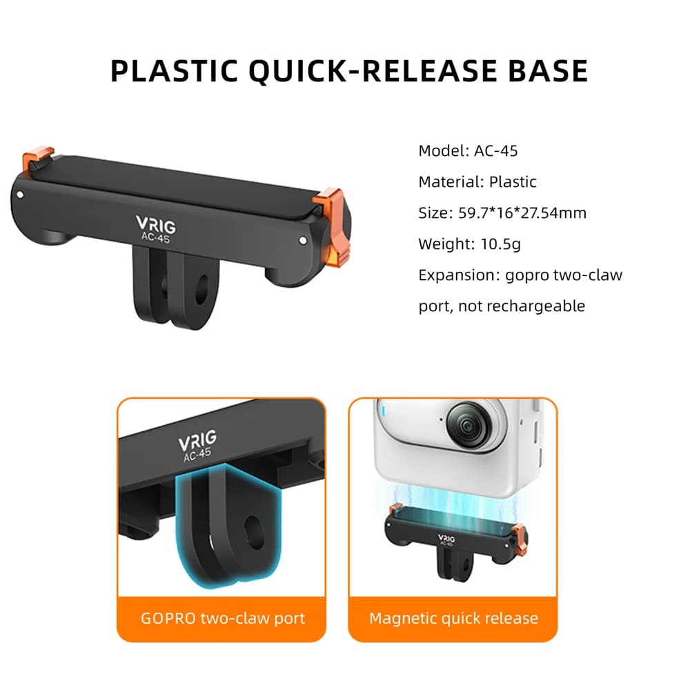 Adaptateur magnétique à dégagement rapide Go 3 pour Insta360 Go 3/GO 3S, accessoires de caméra à mon