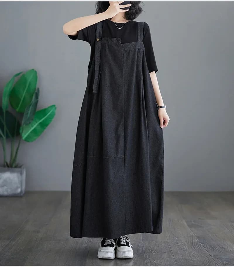 Robe longue à bretelles pour femme grande taille, nouvelle collection 2026, style vintage, ample et