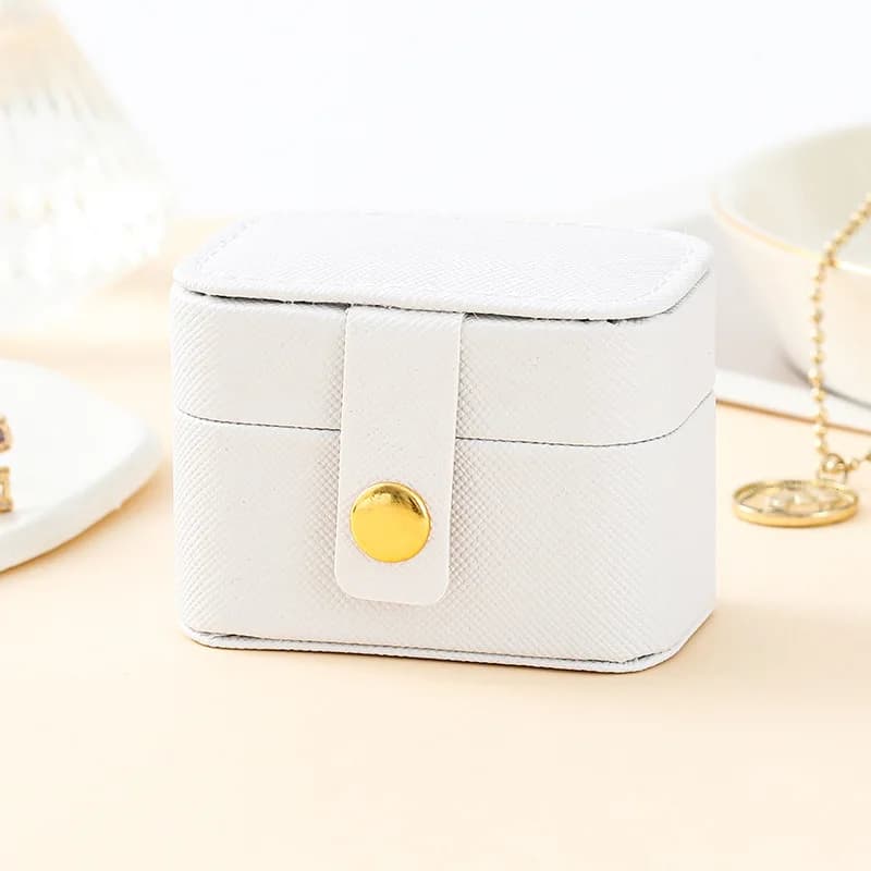 Mini Portable petit sac de rangement de bijoux voyage Simple en cuir anneau collier boucles d'oreill
