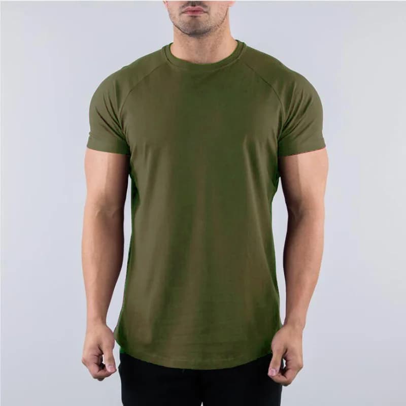 T-shirt de gymnastique en coton pour hommes, vêtements de Fitness d'été, col rond, manches courtes,