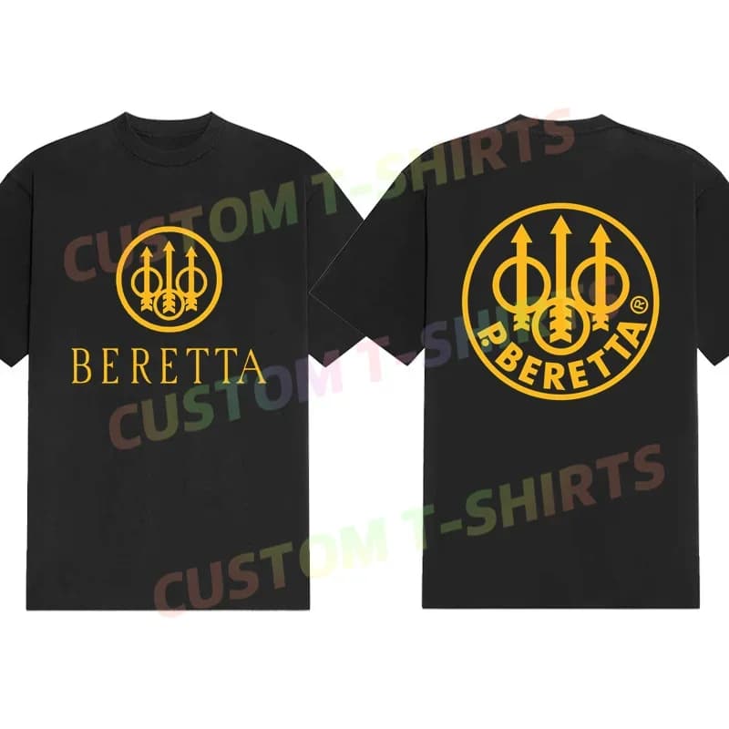 T-shirt décontracté pour hommes avec logo Berettas Guns, hauts graphiques d'été pour le sport, manch