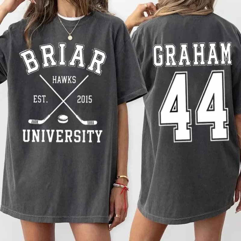 T-shirt Briar University pour hommes et femmes, Vintage Off-Campus Hockey Romance, t-shirt à manches