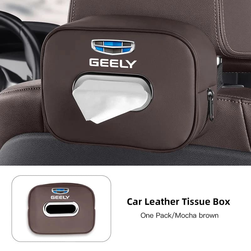 1 pièces accessoires de voiture qualité en cuir Auto papier serviette sac de rangement pour Geely Bo
