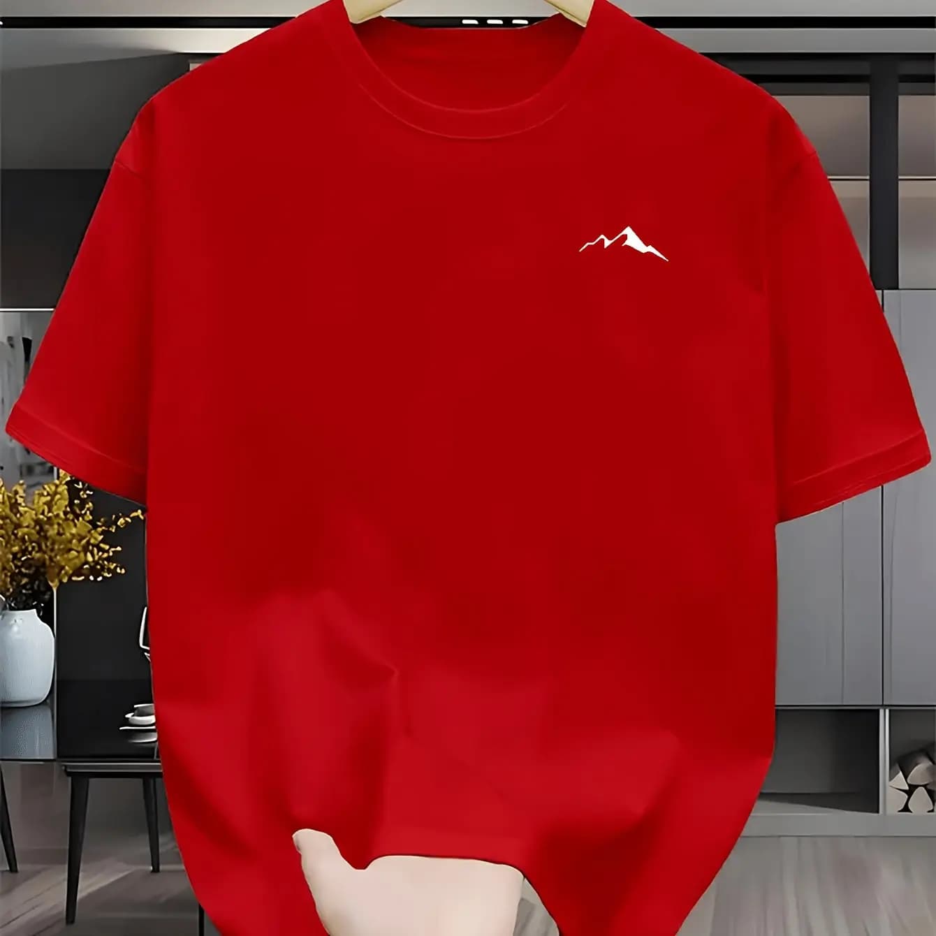 Nouveau T-shirt à col rond au toucher naturel, T-shirt respirant pour homme, T-shirt au style créati
