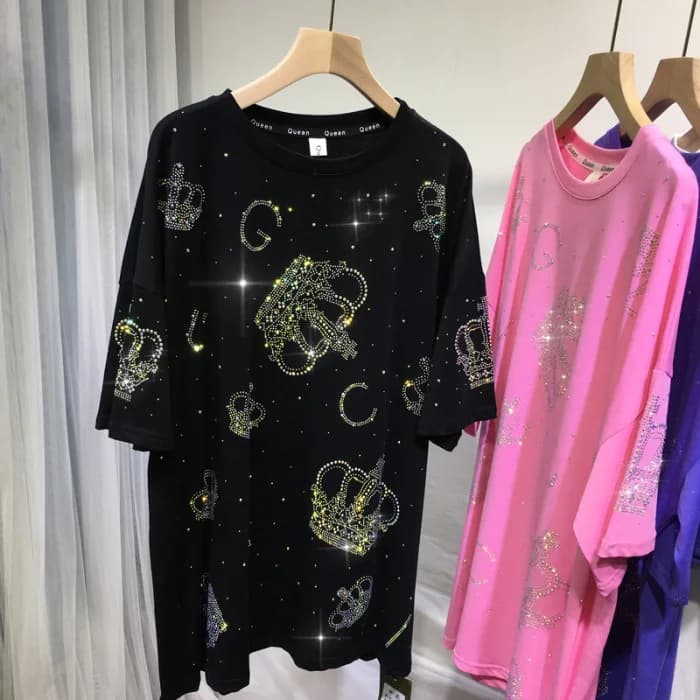 XL-4XL Économie grande taille pour femmes couronne biscuits luxe adt été manches courtes vêtements p