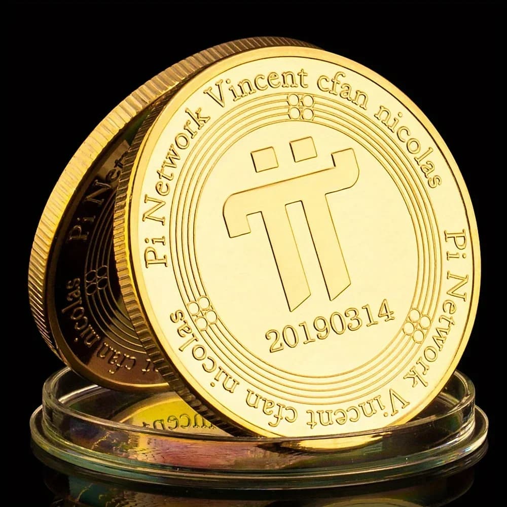Pi Network plaqué or Vincent Cfan Nicolas Pièce de monnaie crypto collectionnable Souvenir Cadeau Pi