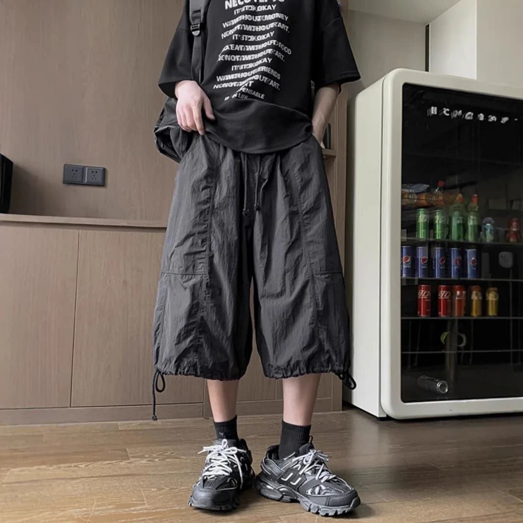 Shorts larges fonctionnels américains pour hommes, en soie glacée à séchage rapide, collection été 2