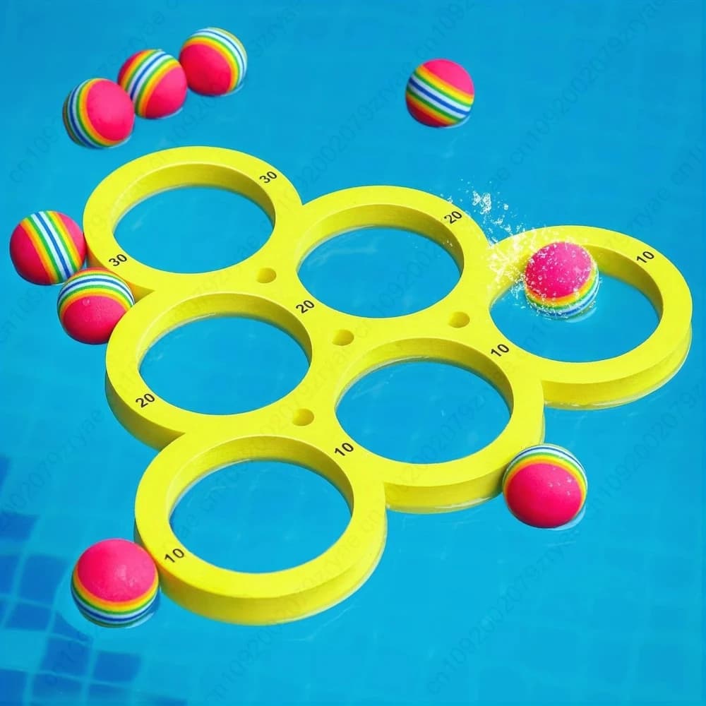 Ensemble de jeu de lancer de piscine 1 + 10 pièces, jouets de piscine flottants pour Sports aquatiqu