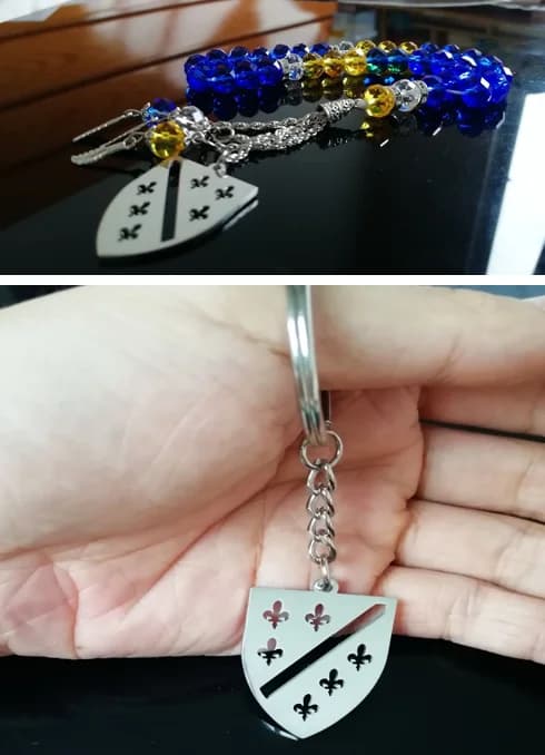 Lot de 2 autocollants de Bracelet de drapeau, t-shirt de voiture, étui de téléphone suspendu, Tasbih