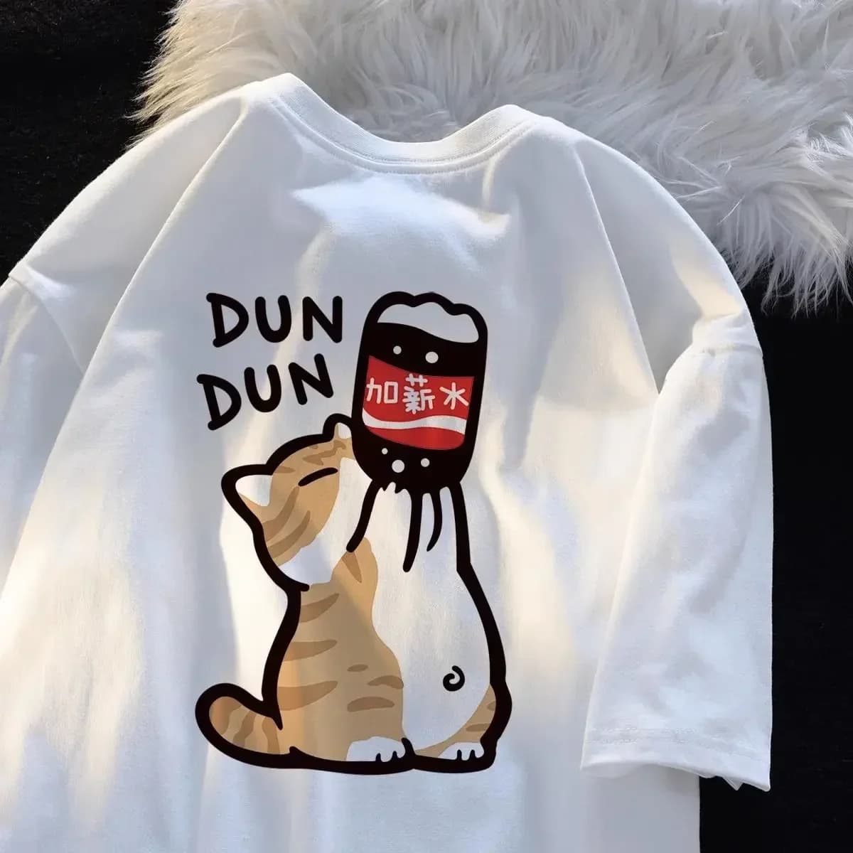 T-shirt chat Chinoiserie Style drôle été rétro tendance dessin animé chaton hauts T-shirt femmes amo