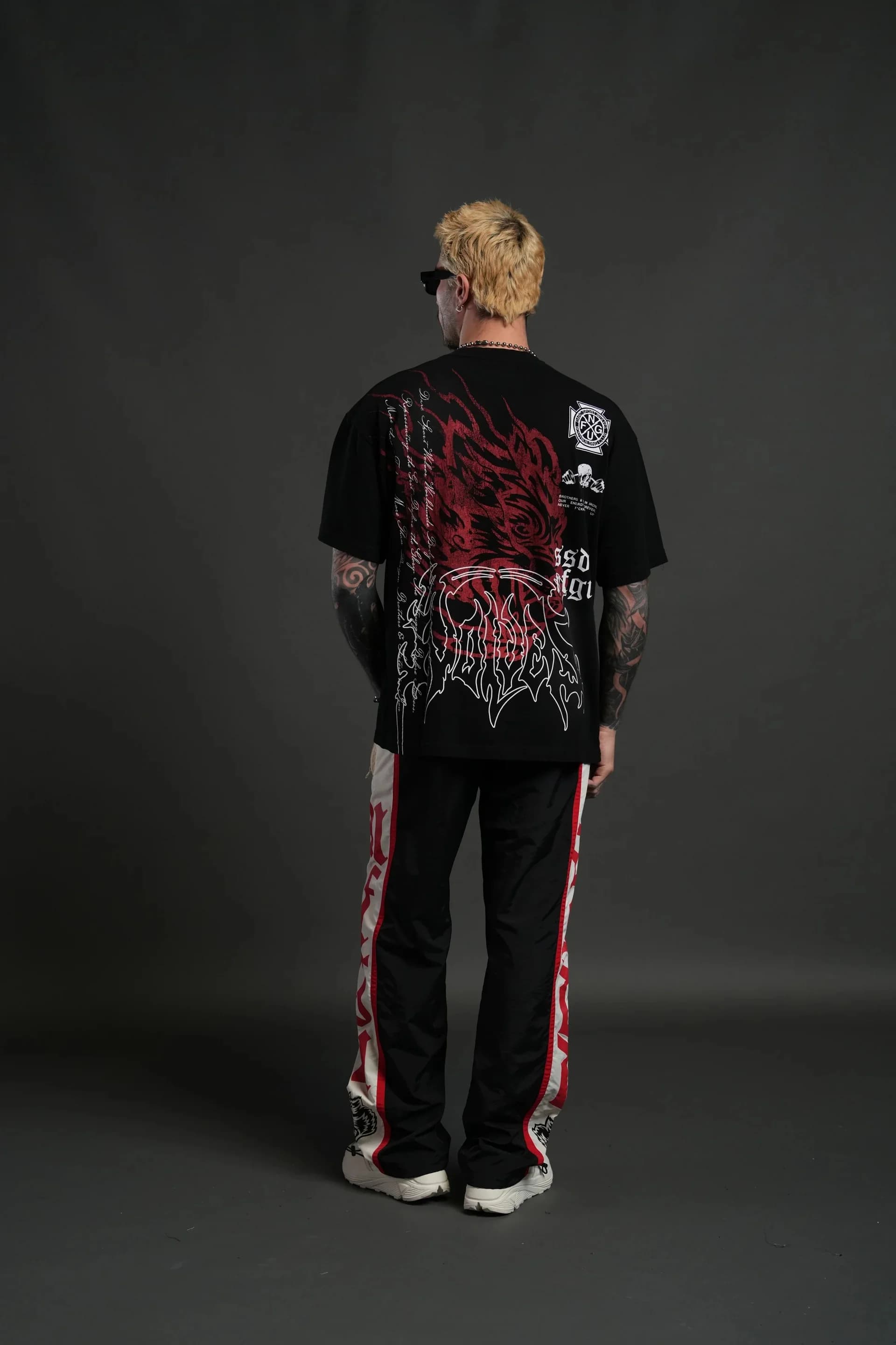 T-shirt d'entraînement surdimensionné pour homme, taille US, avec imprimé lettres, coupe ample, styl