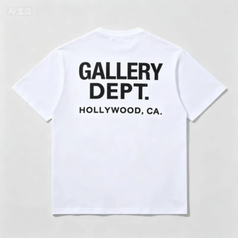 GALLERY DEPT. T-shirt Hollywood CA avec imprimé au dos, décontracté, pour hommes, style vintage stre