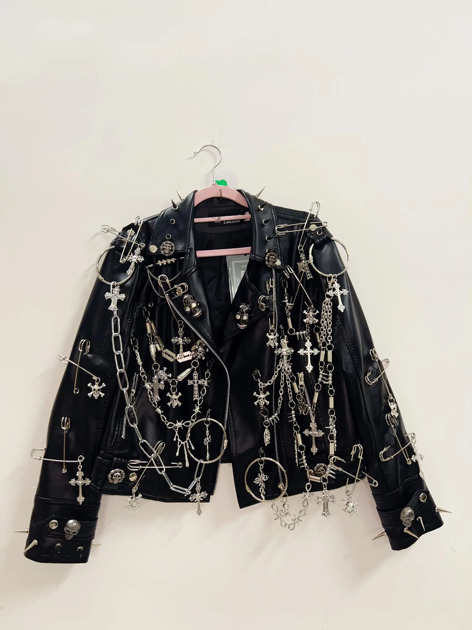 Veste gothique punk vintage, vêtements gothiques, veste croisée, veste tête de mort, mode Harajuku,