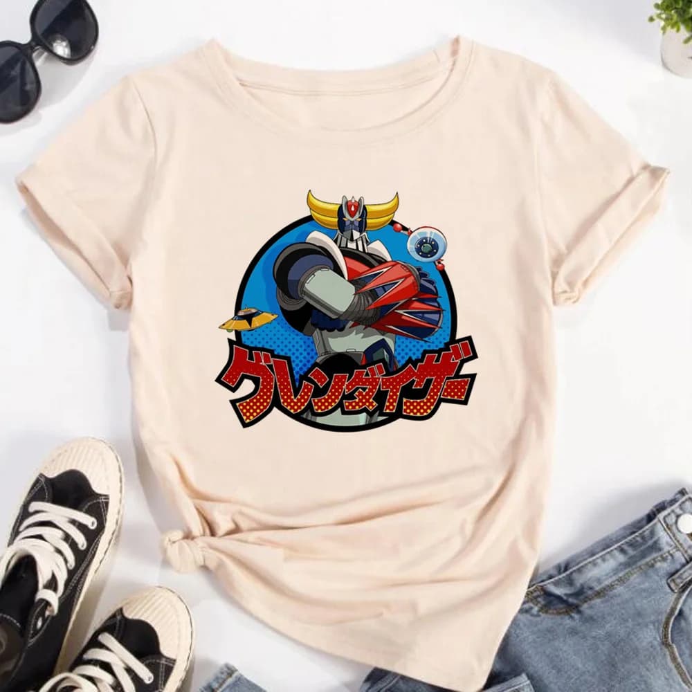 T-shirt Goldorak pour femme, haut manga comique pour fille, vêtements japonais Y2K
