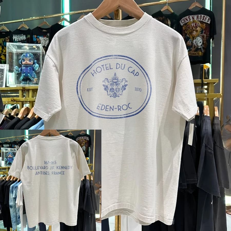 T-shirt d'été pour homme Eden Rock Du Cap imprimé, unisexe, en coton et respirant, col rond, manches