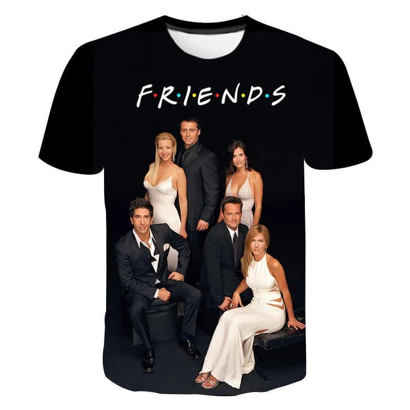 T-shirt imprimé 3D Friends de la série télévisée pour hommes et femmes, col rond à la mode, manches