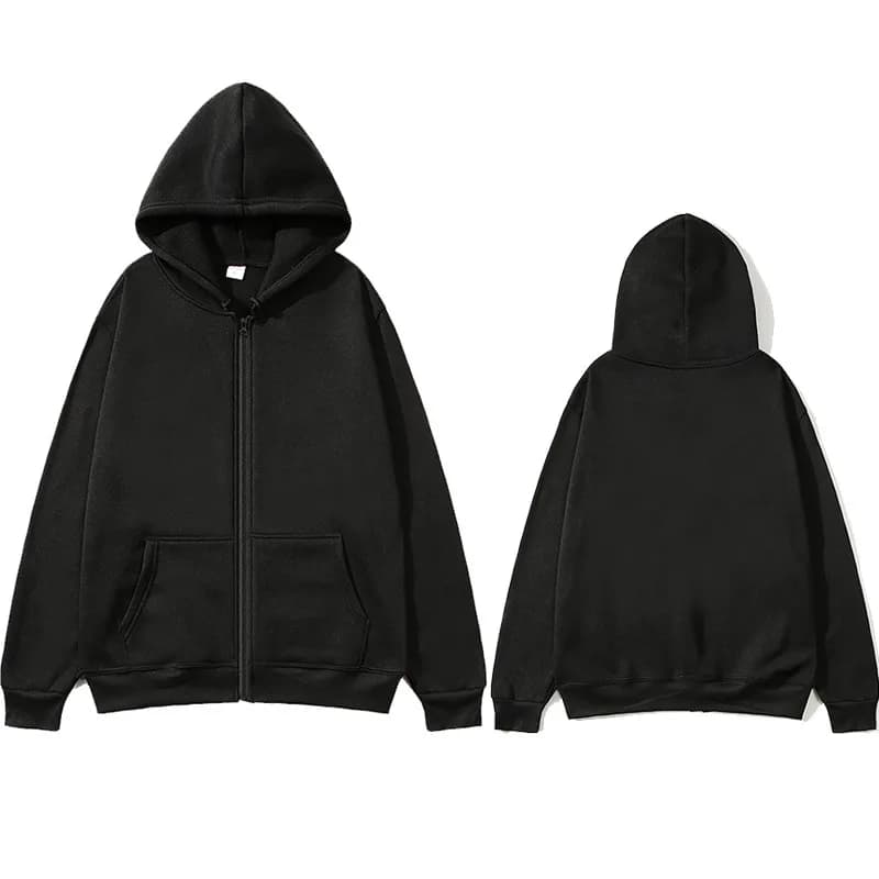 Mode décontracté noir gris bleu sweat à capuche avec fermeture éclair Hip Hop Street Wear sweats Ska