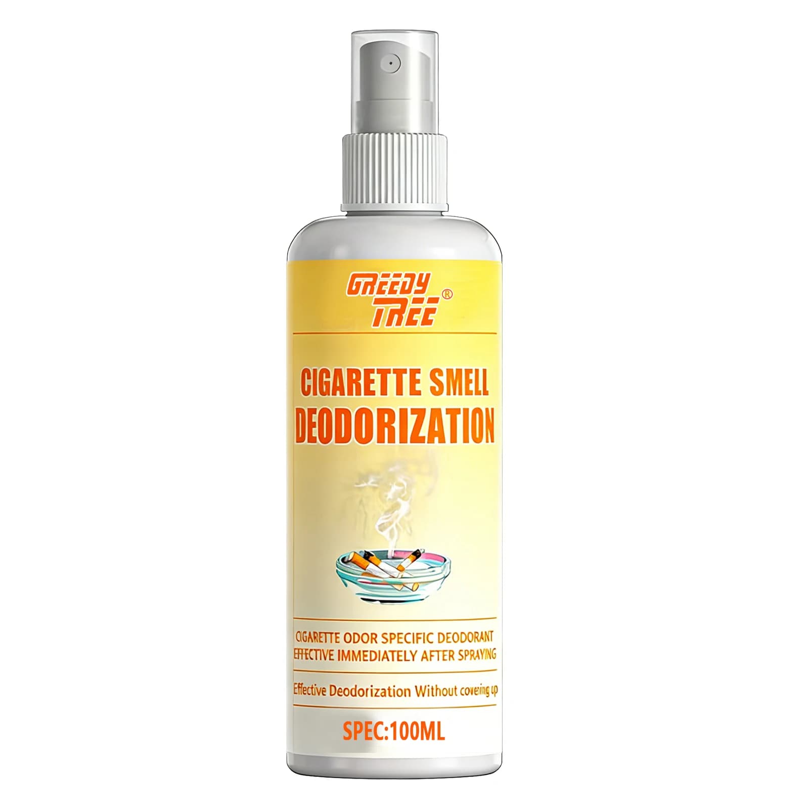 GREEDY TREE Spray désodorisant pour l'odeur de cigarette | 100ML | Élimination immédiate des ode