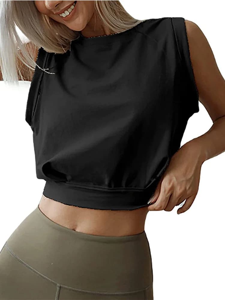 Chemises en coton pour femmes, haut court mignon, t-shirt d'entraînement de fitness décontracté, che