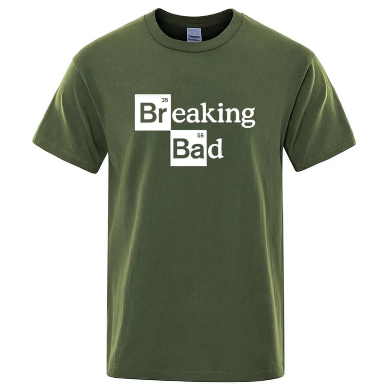 T-shirt pour homme en coton mélangé de haute qualité, col rond, Heisenberg, manches courtes, décontr