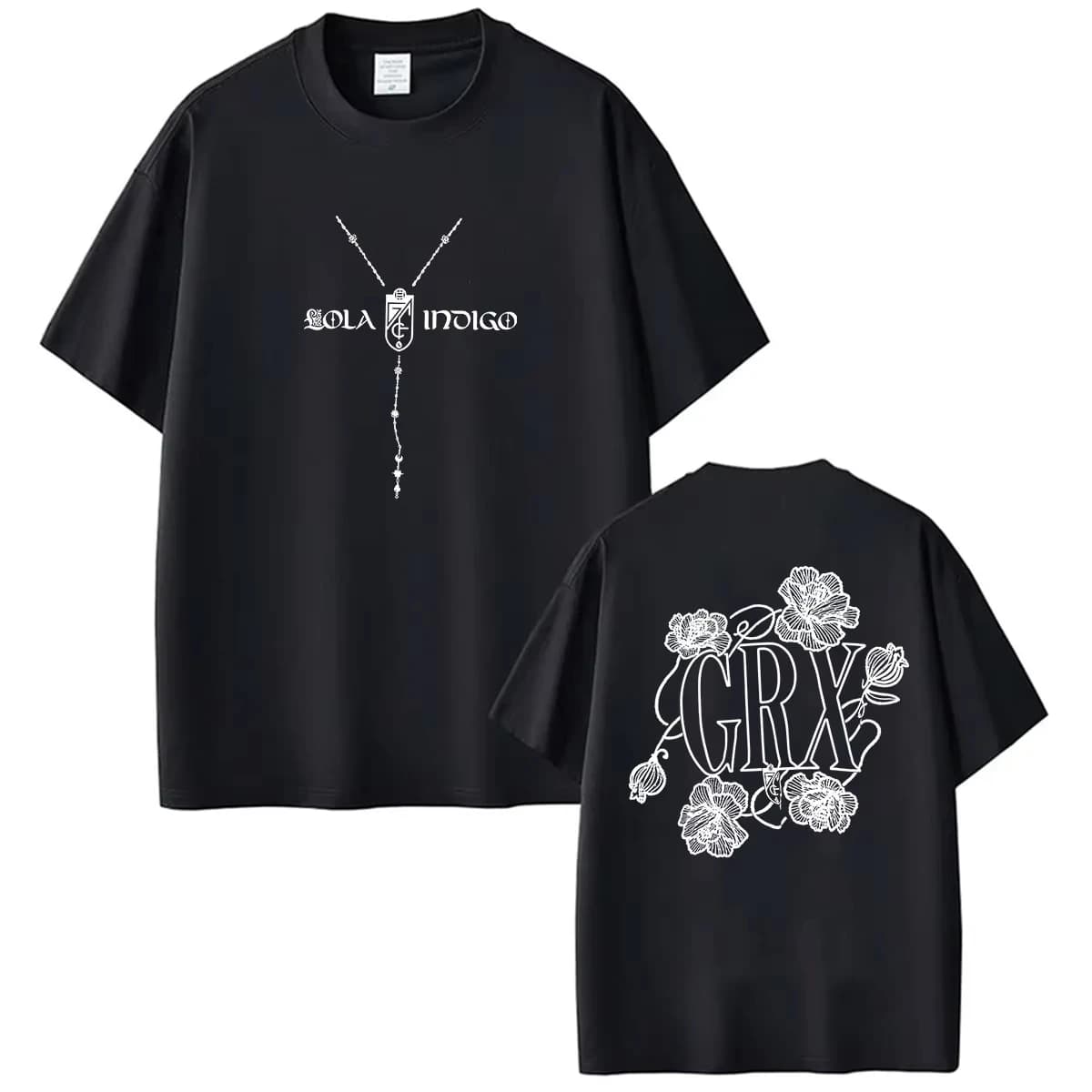 Lola Indigo GRX Tour 2026 Nouveaux articles promotionnels T-shirts imprimés double face pour hommes