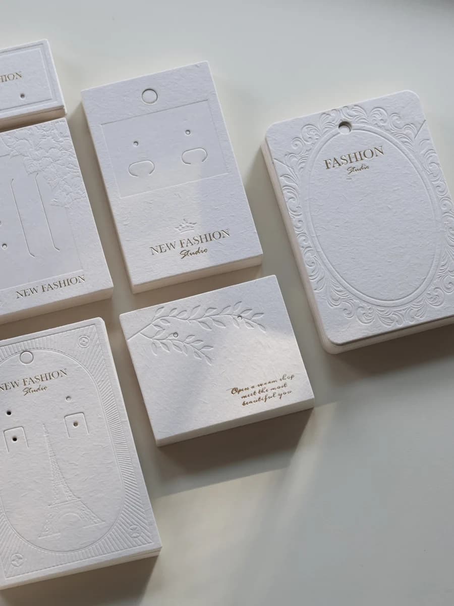 Carton de Protection de l'environnement personnalisé pour accessoires de bijoux, étiquettes de suppo