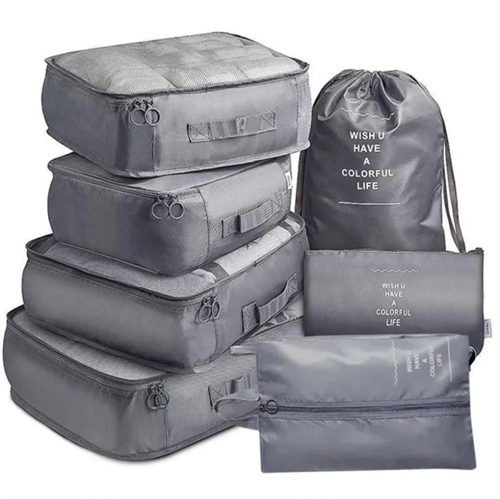 Organisateur de voyage pliant, 7 pièces, sacs de rangement, Cube de garde-robe, valise, ensemble d'e