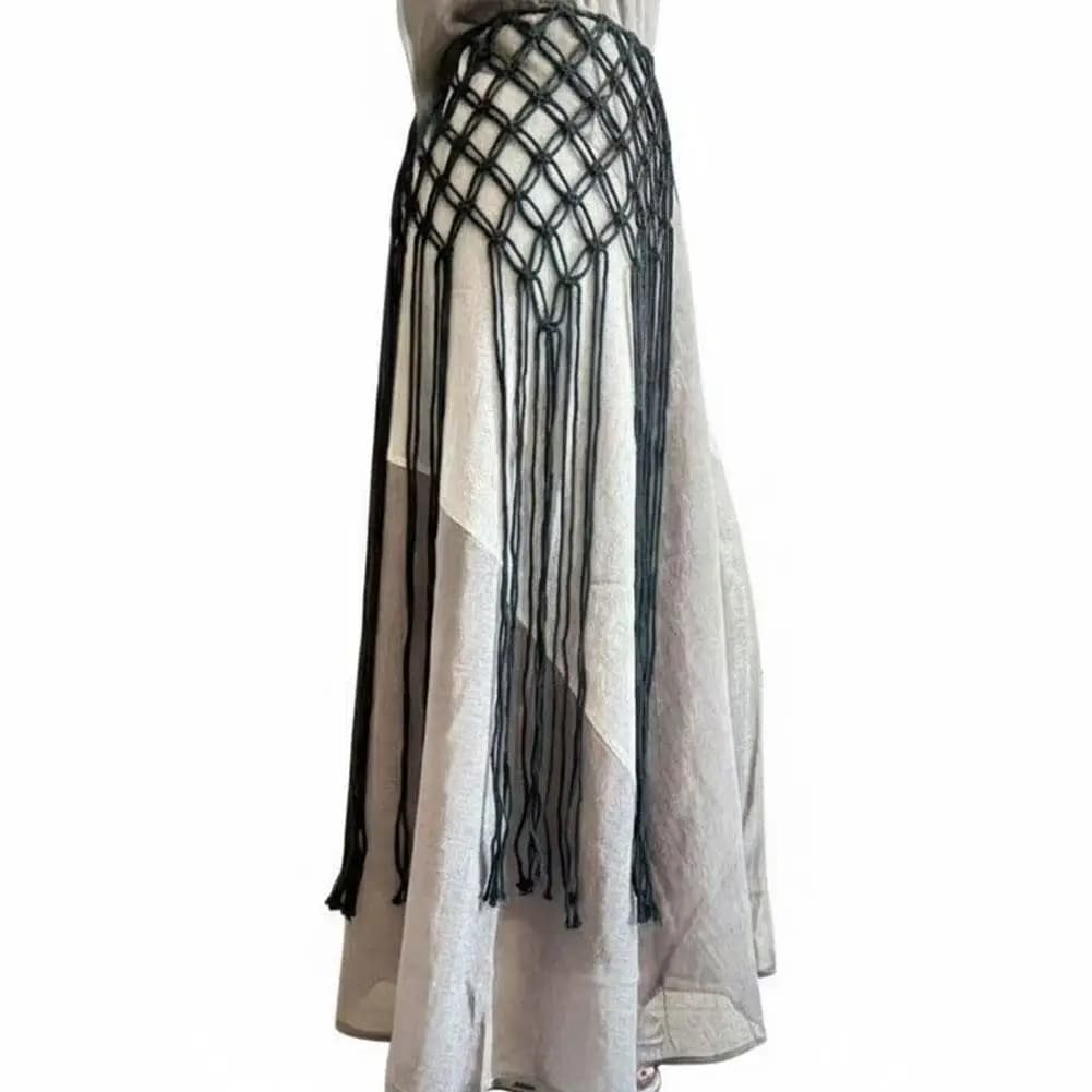 Ceinture en macramé tressée à la main avec pompons, ceinture bohème à franges pour robe, bikini, ten