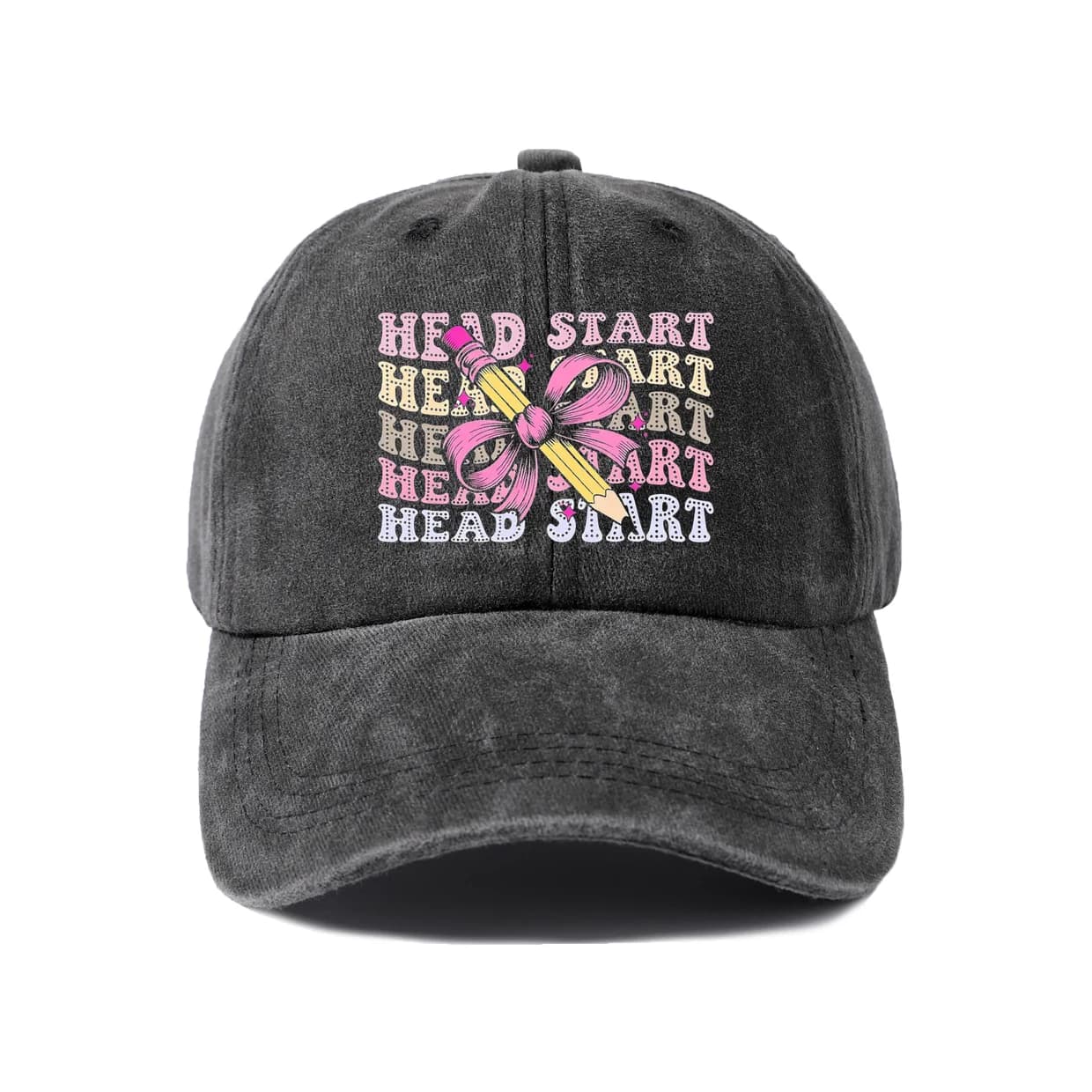 Casquette de baseball graphique Pink Ribbon Head Start, style vintage délavé, réglable, unisexe, cad