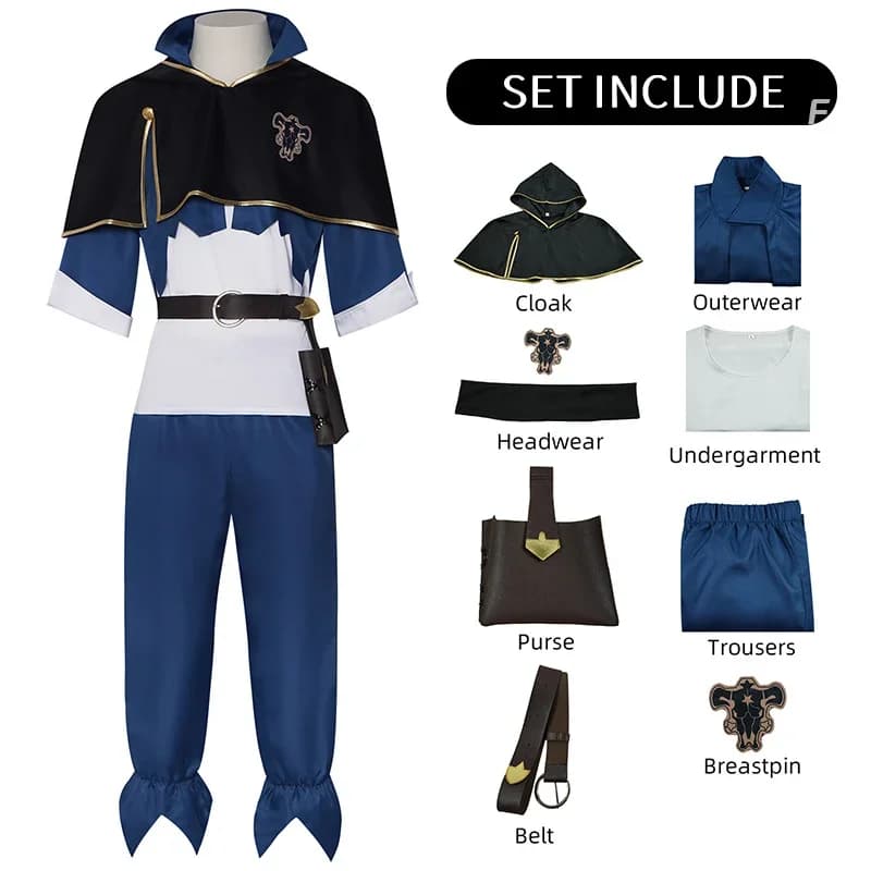 Costume de Cosplay trèfle noir Asta, uniforme de carnaval pour adultes, Costumes de fête d'halloween