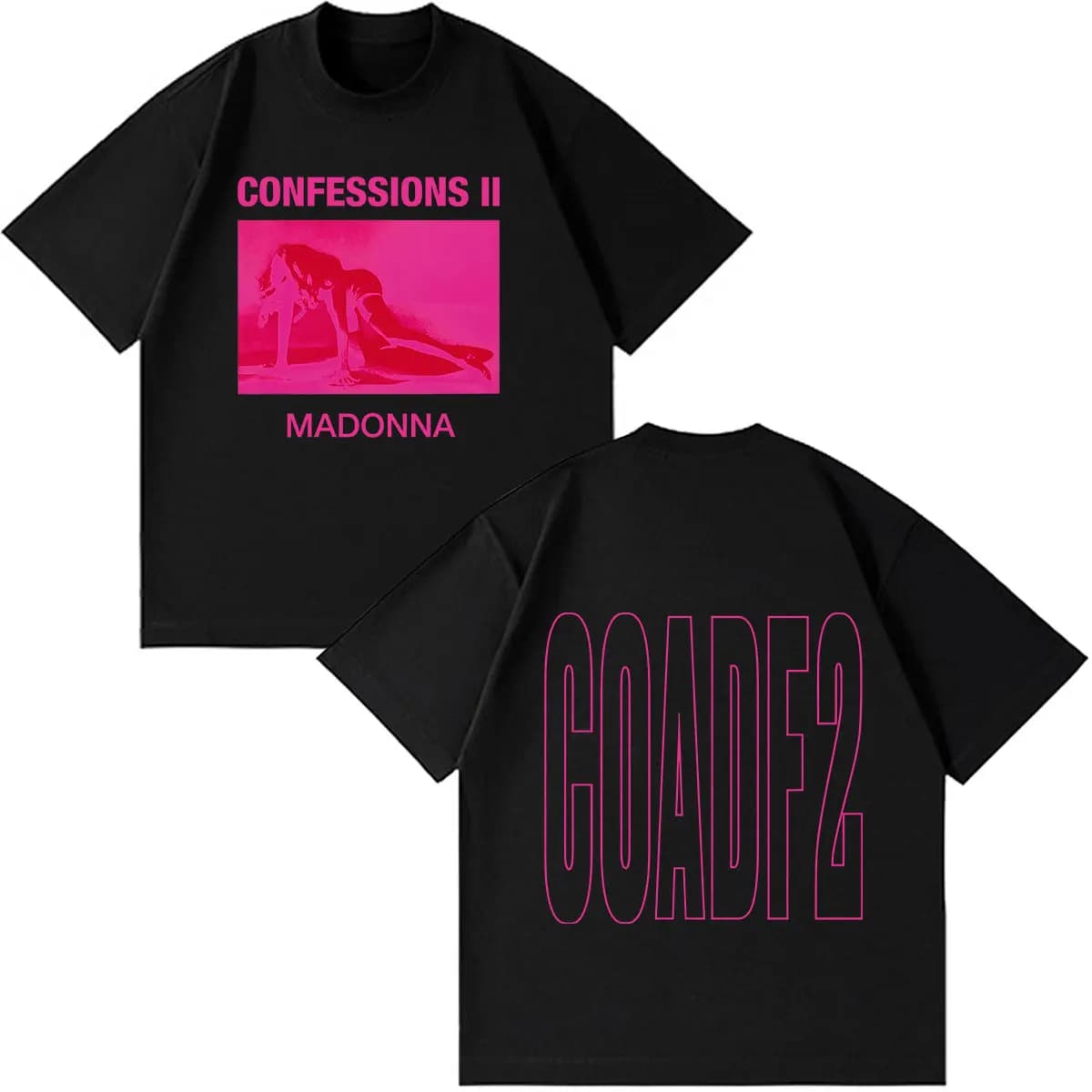T-shirts graphiques Madonna CONFESSIONS II Album Tour 2026 pour hommes et femmes, T-shirt mode décon