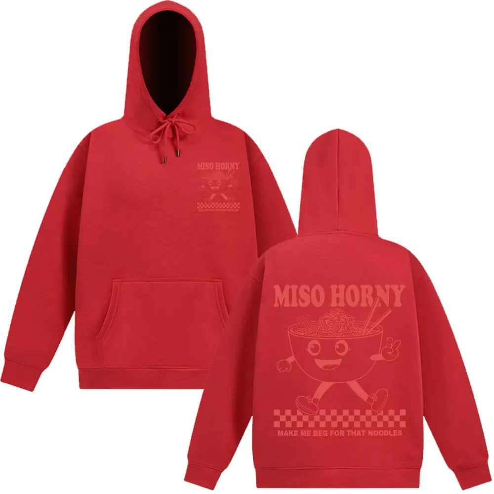 Miso Horny Ramen drôle Meme sweat à capuche hommes femmes mode Harajuku sweat automne et hiver Hip-h