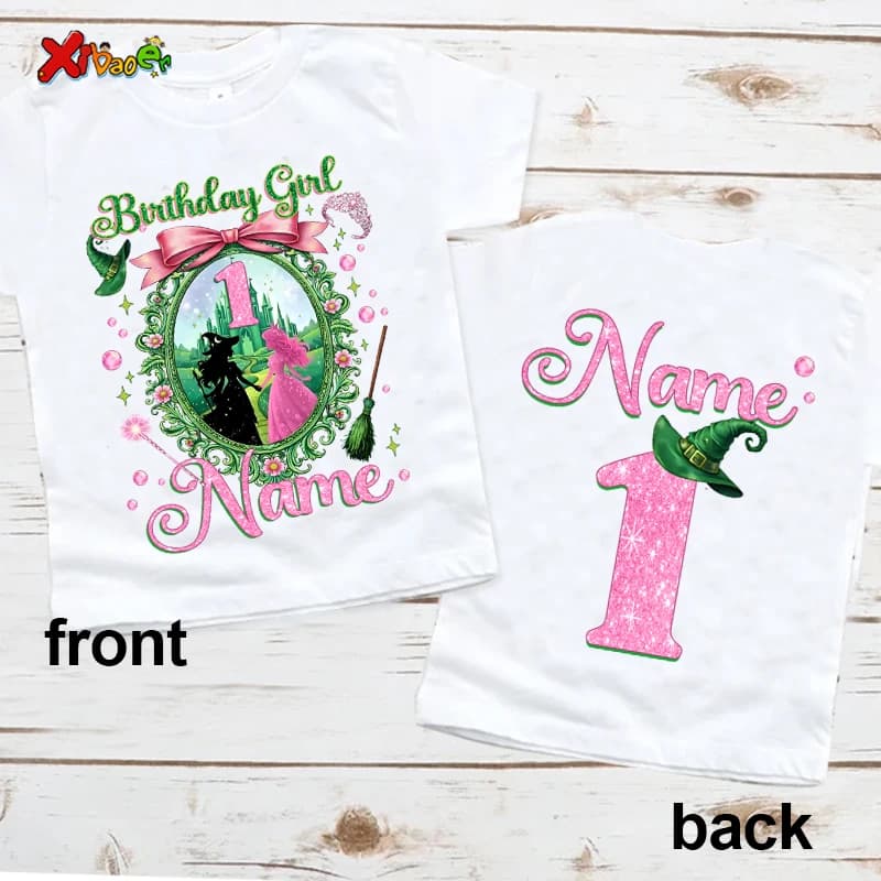 T-shirt personnalisé « Wicked Birthday Girl » – Tenue de sorcière magique pour fête d'anniversaire,