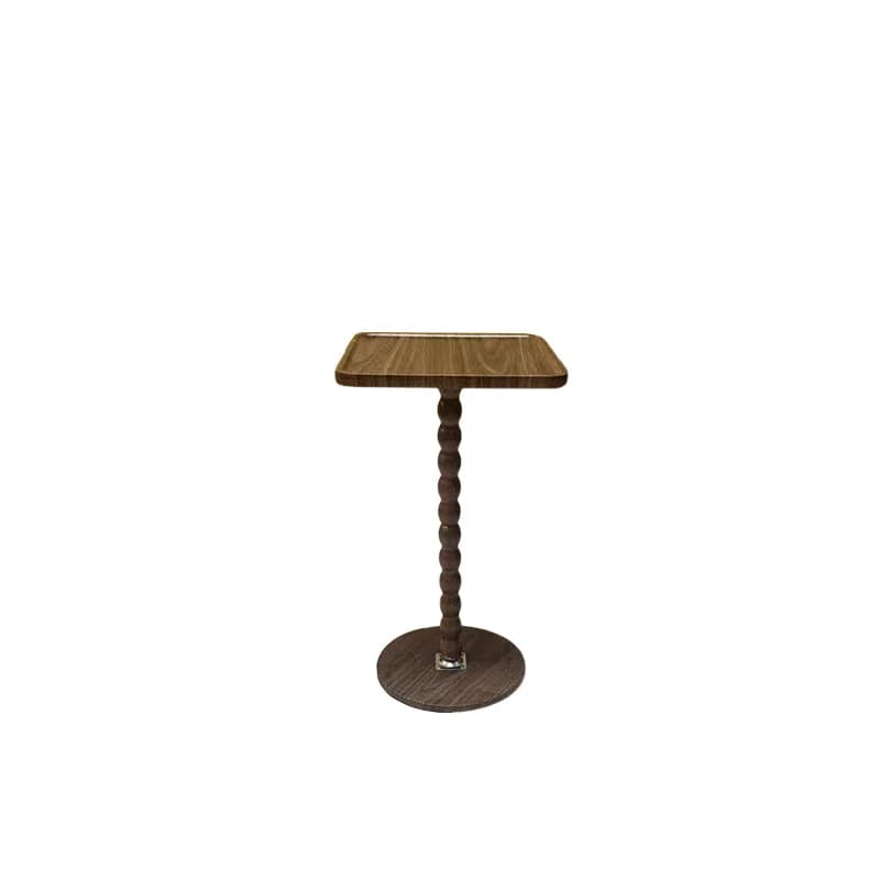Table d'appoint carrée marron, table d'appoint moderne étroite avec support de base, idéale pour les
