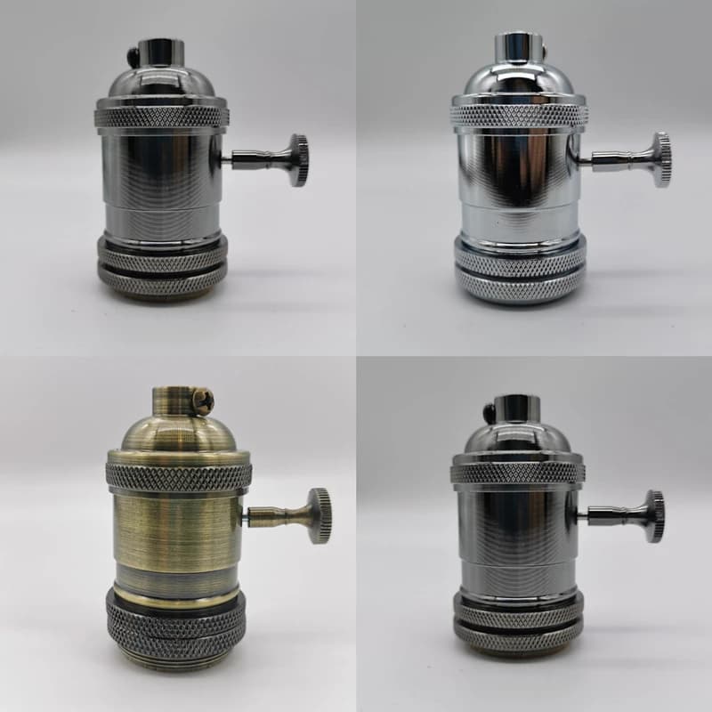 Douille de lampe rétro E27 homologuée UL avec interrupteur à bouton, accessoires d'éclairage, suppor