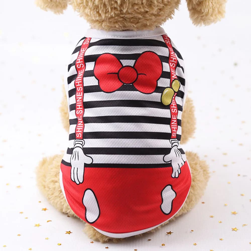Chemise pour chien gilet léger petit chien T-Shirts chemises douces dessin animé gilet sans manches