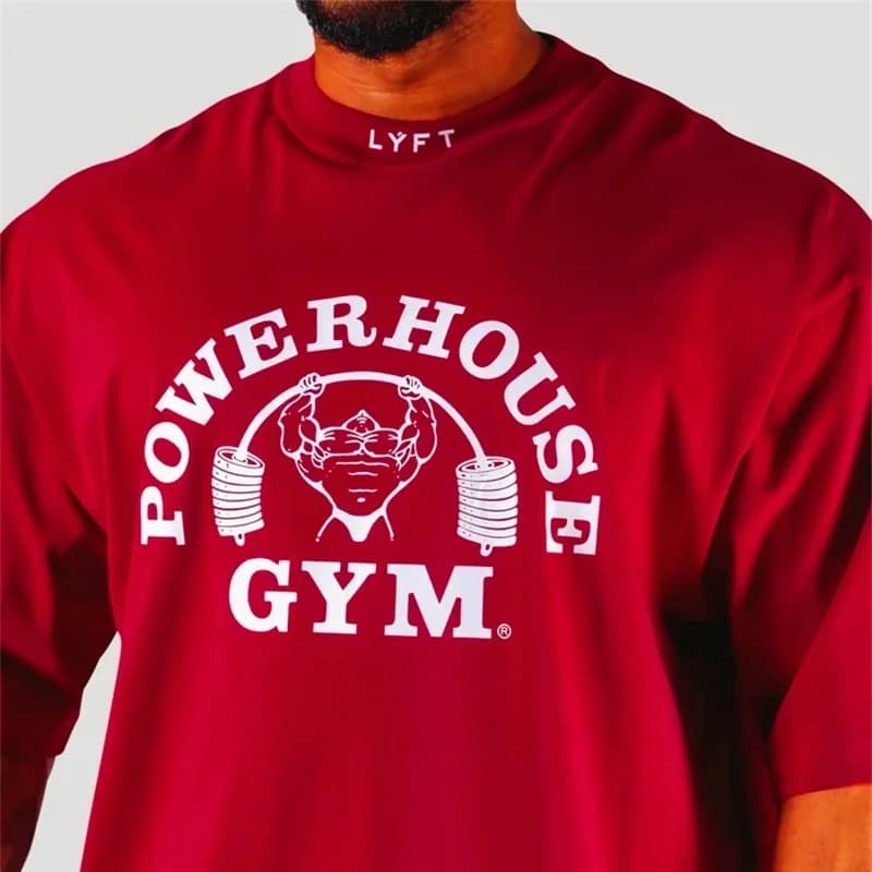Power Gym coton chemise Sport t-shirt hommes à manches courtes chemise de course hommes entraînement