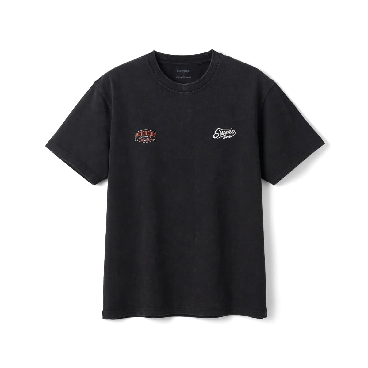 SIMWOOD 2026 Nouveauté Été T-shirts Moto Vintage Lavés Imprimés Logo Homme Grande Taille Hauts de Qu