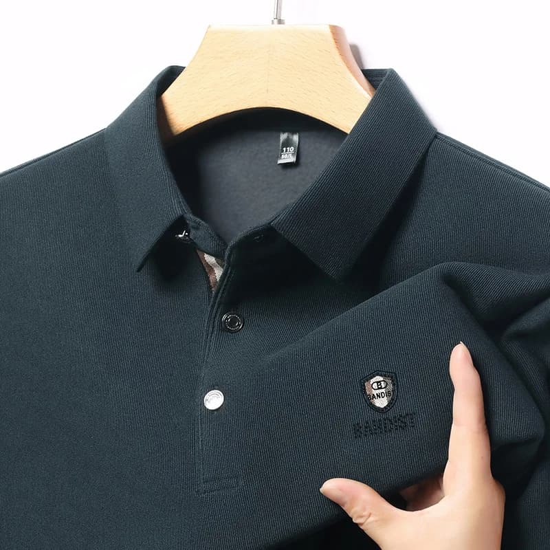 Polo imprimé de haute qualité pour homme, confortable, à manches longues, col à revers, nouvelle col