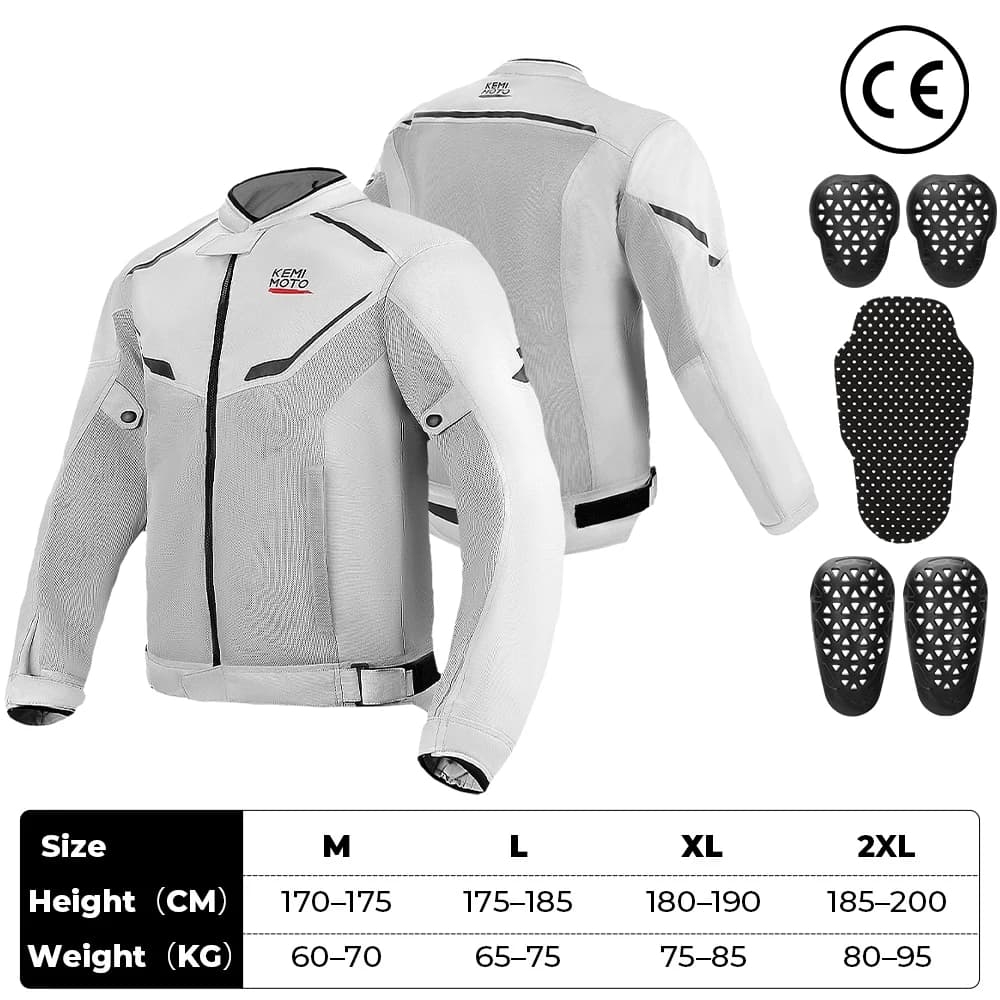 Veste de moto homme pour riding avec protections CE integrees conception respirante ete doublure sou