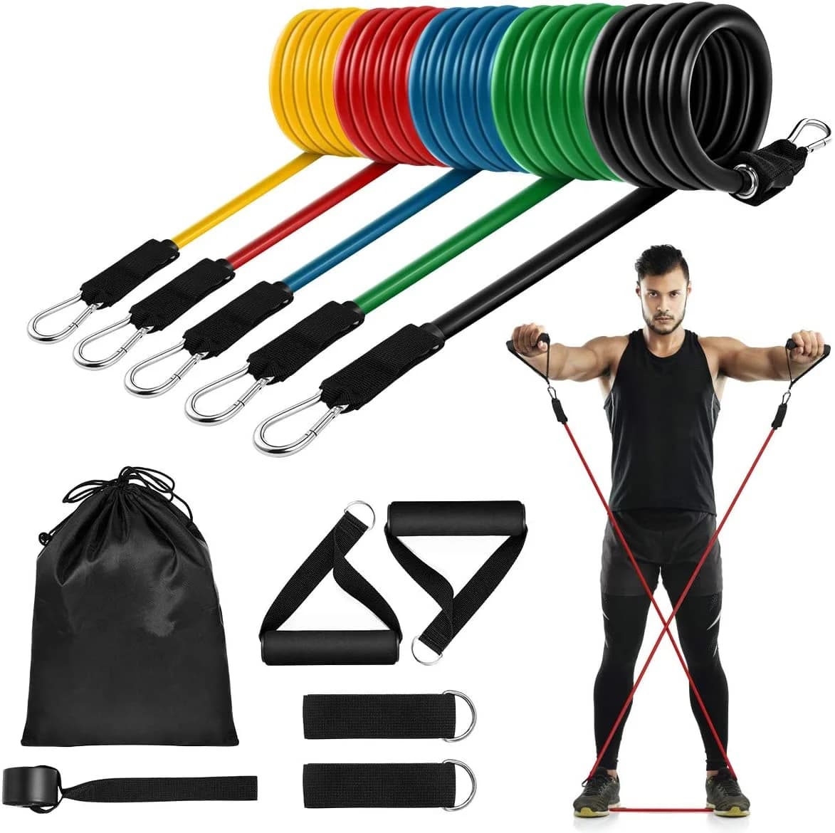 Kit de barre de Pilates avec bandes de résistance, barre de Yoga multifonctionnelle, Kit de barre de